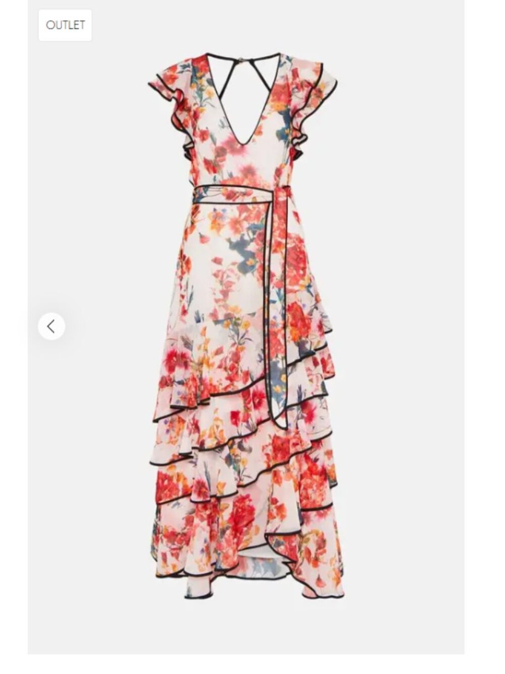 Karen Millen Floral Tiered Ruffle Maxi Dress